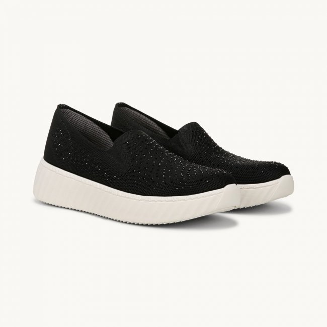 LifeStride Wednesday Bright Slip On - Black Knit Fabric