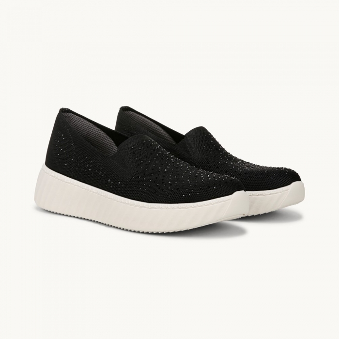 LifeStride Wednesday Bright Slip On - Black Knit Fabric