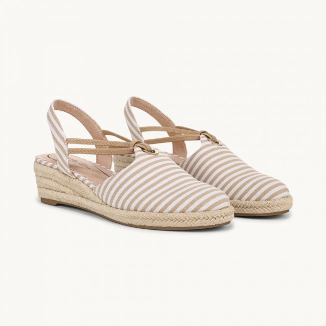 LifeStride Kennedy Espadrille Wedge - Tan Fabric