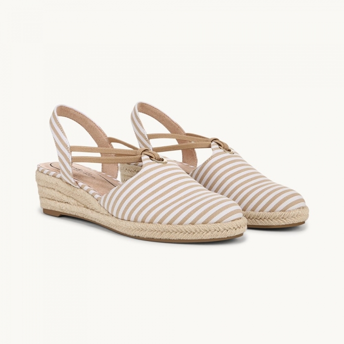 LifeStride Kennedy Espadrille Wedge - Tan Fabric