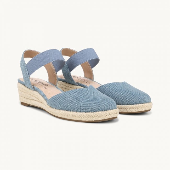 LifeStride Kimmie Espadrille Wedge - Navy Blue Fabric