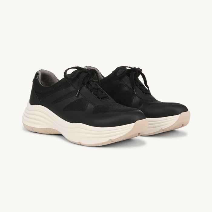 LifeStride Impulse Sneaker - Black Stretch Fabric