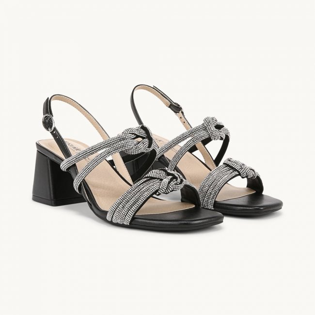 LifeStride Celeste Slingback Sandal - Black Faux Leather