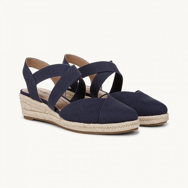 LifeStride Kimball Espadrille Wedge - Lux Navy Fabric