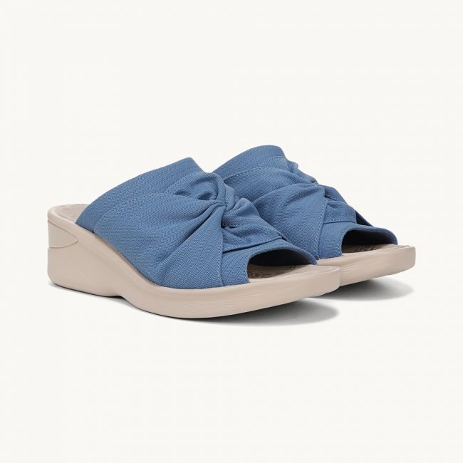 LifeStride Smile 3 Wedge Sandal - Elemental Blue Stretch Fabric