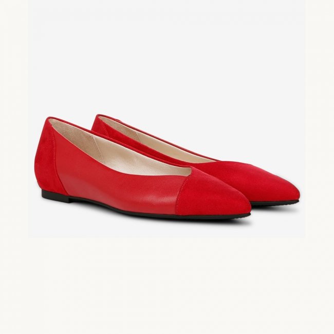LifeStride Promise Flat - Fire Red Faux Leather
