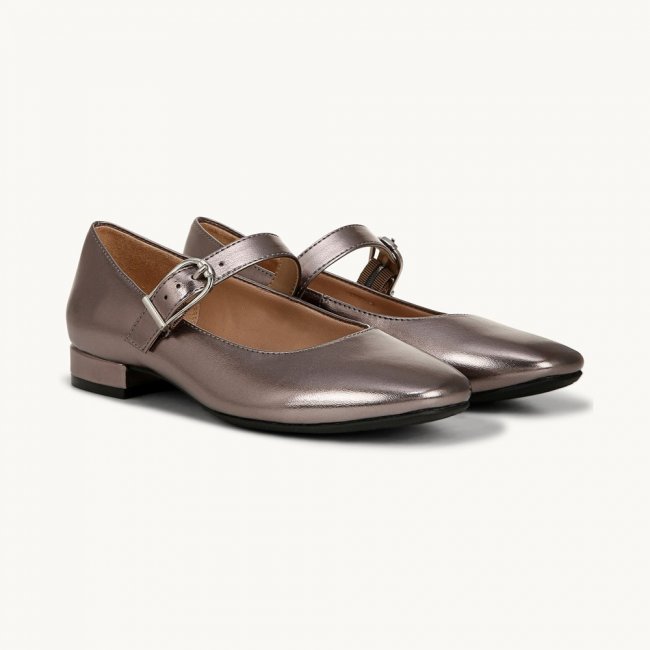 LifeStride Cameo Mary Jane Flat - Pewter Faux Leather