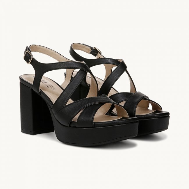 LifeStride Adrianna Dress Sandal - Black Faux Leather
