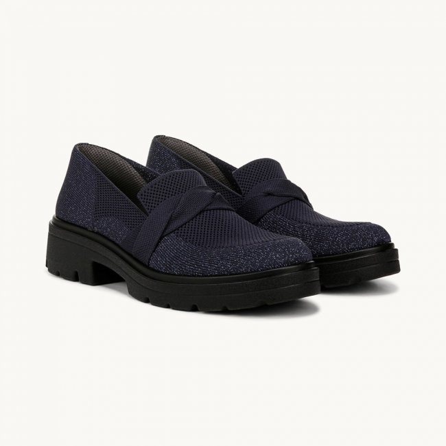 LifeStride Muse Bow Loafer - Navy Knit Fabric