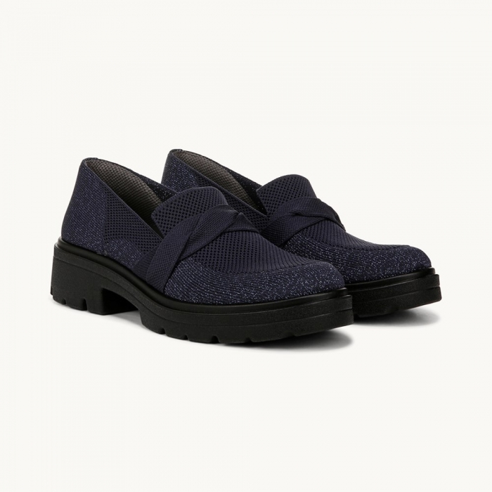 LifeStride Muse Bow Loafer - Navy Knit Fabric