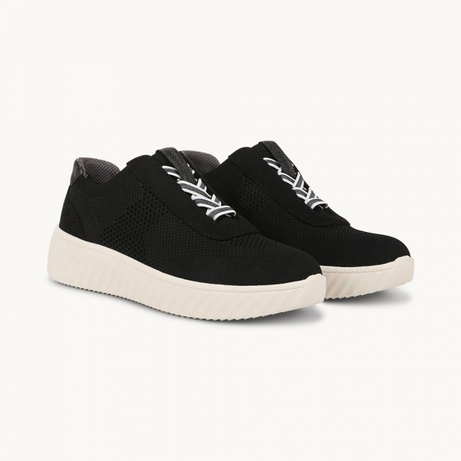 LifeStride Wanderer Sneaker - Black Engineered Knit