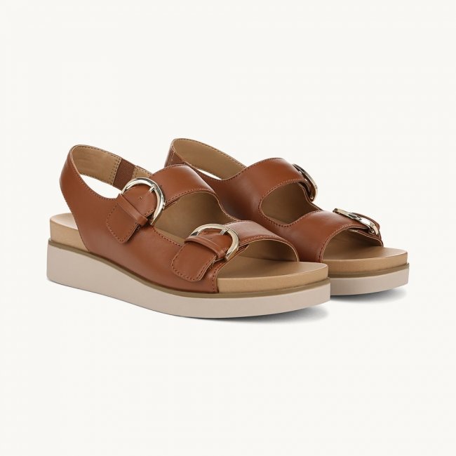 LifeStride Goodie Slingback Sandal - Tan Faux Leather