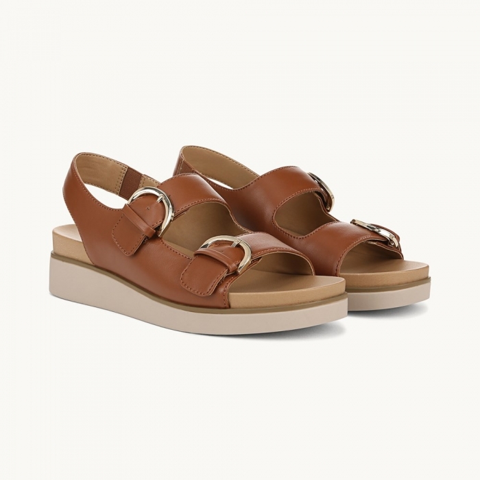 LifeStride Goodie Slingback Sandal - Tan Faux Leather
