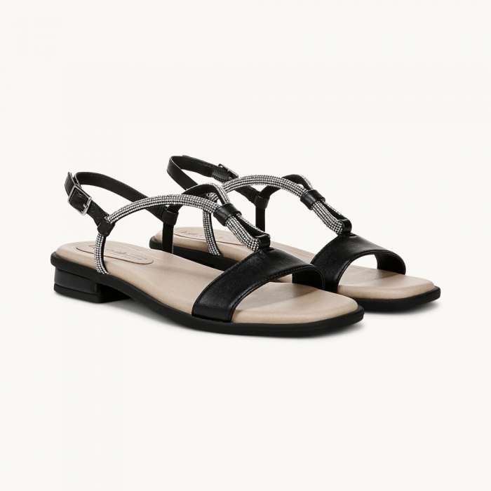 LifeStride Radiant Slingback Sandal - Black Faux Leather