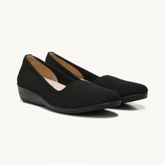 LifeStride Indy Stretch Knit Wedge - Black Fabric