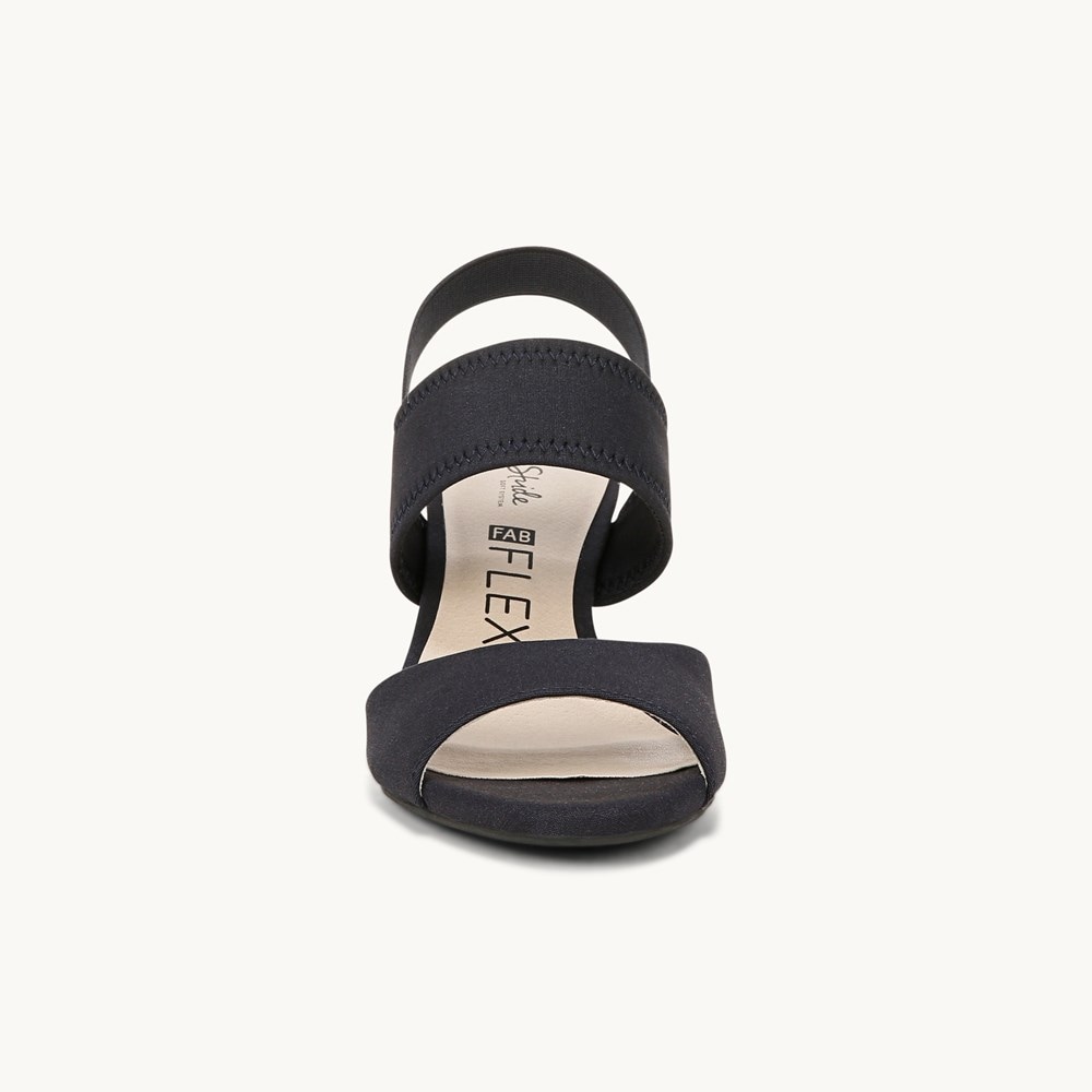 LifeStride Fiona Block Heel Dress Sandal - Lux Navy Fabric