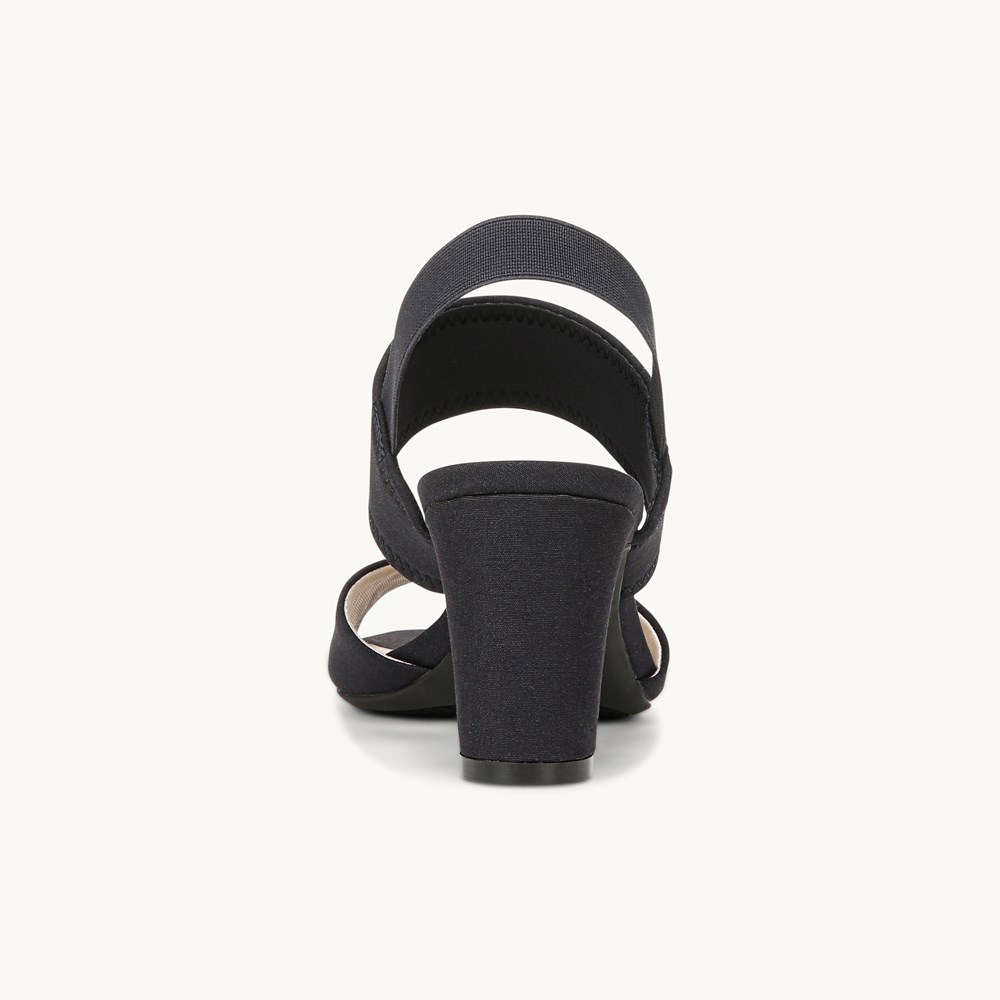 LifeStride Fiona Block Heel Dress Sandal - Lux Navy Fabric