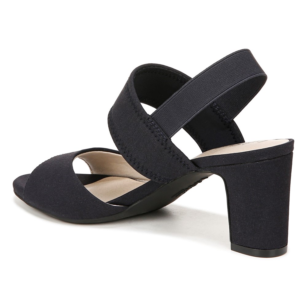 LifeStride Fiona Block Heel Dress Sandal - Lux Navy Fabric