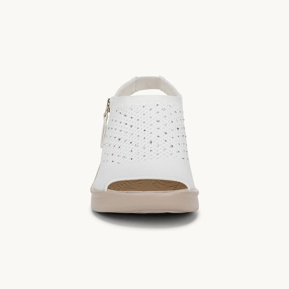 LifeStride Starlet Wedge Sandal - Bright White Knit Fabric