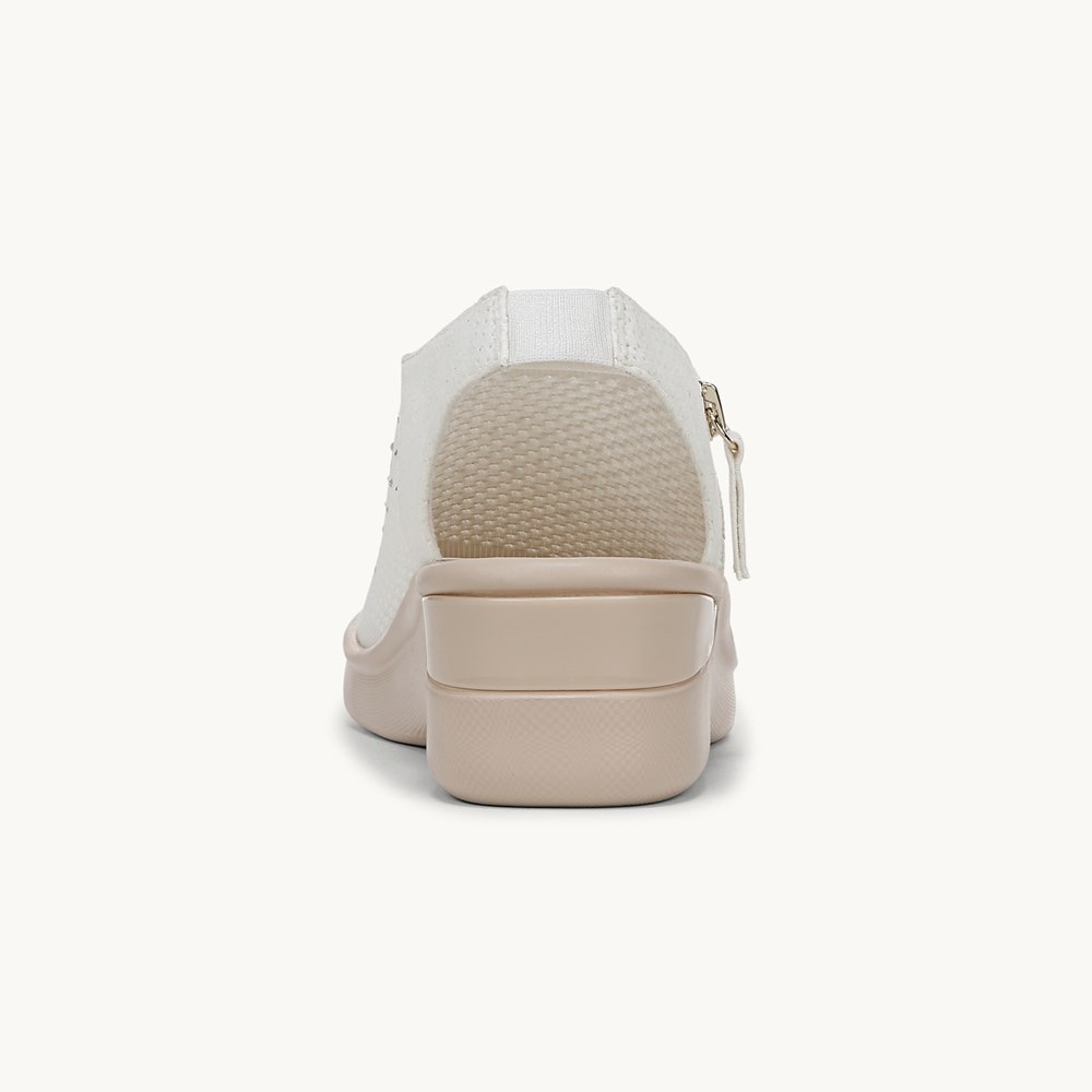 LifeStride Starlet Wedge Sandal - Bright White Knit Fabric