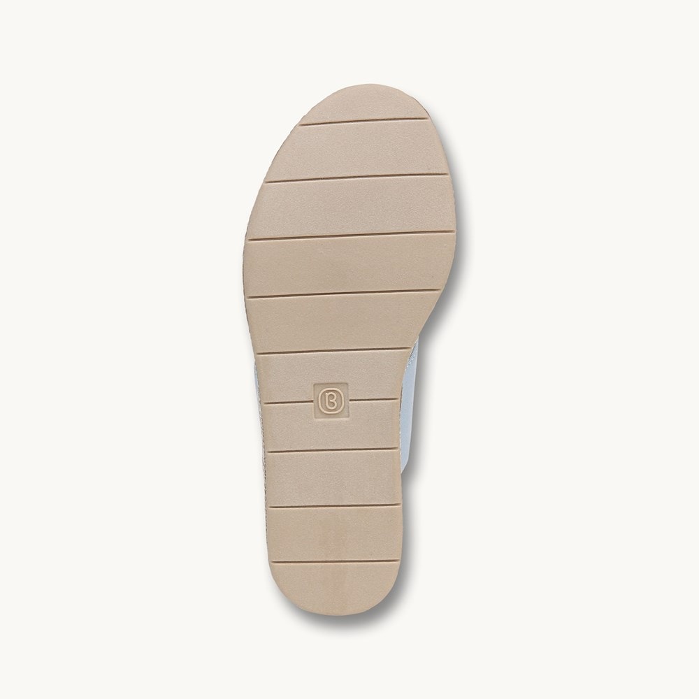 LifeStride Bloom Wedge Sandal - Skyway Blue Linen Fabric