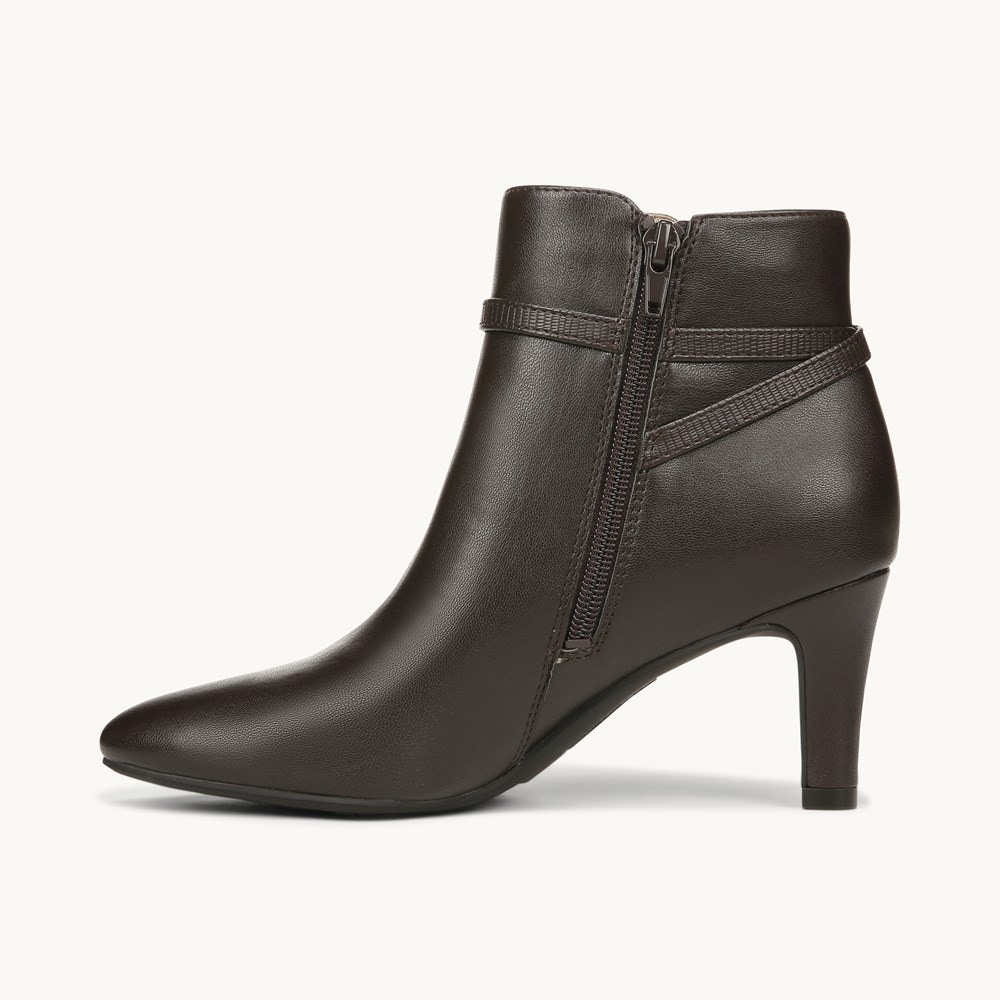 LifeStride Guild Ankle Bootie - Dark Chocolate Faux Leather