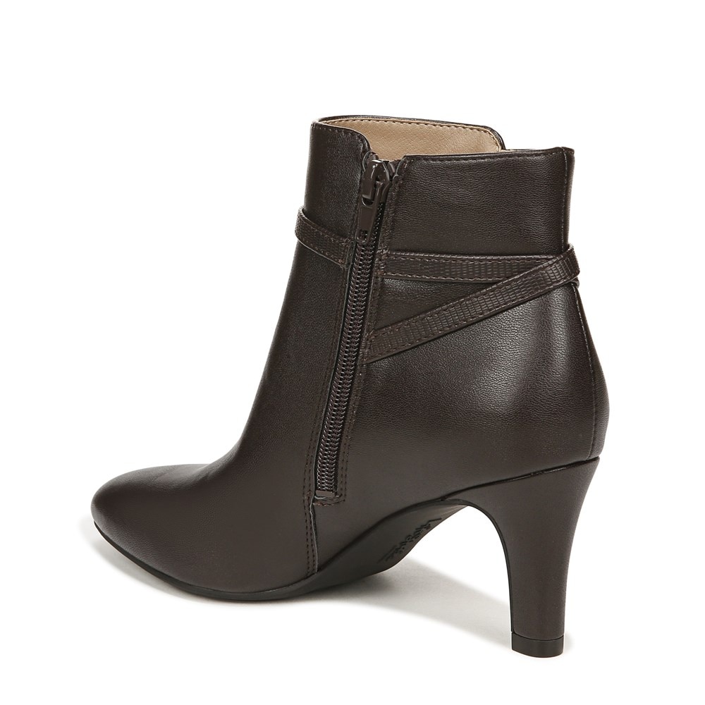 LifeStride Guild Ankle Bootie - Dark Chocolate Faux Leather