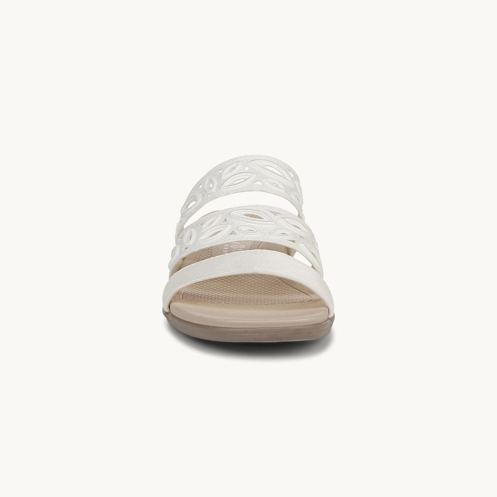 LifeStride Poppy Strappy Sandal - Bright White Shimmer Fabric