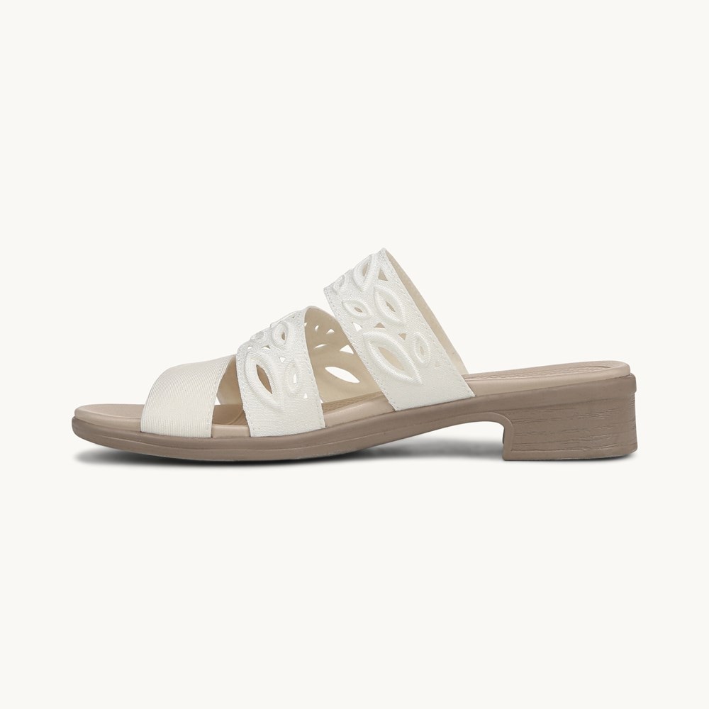 LifeStride Poppy Strappy Sandal - Bright White Shimmer Fabric