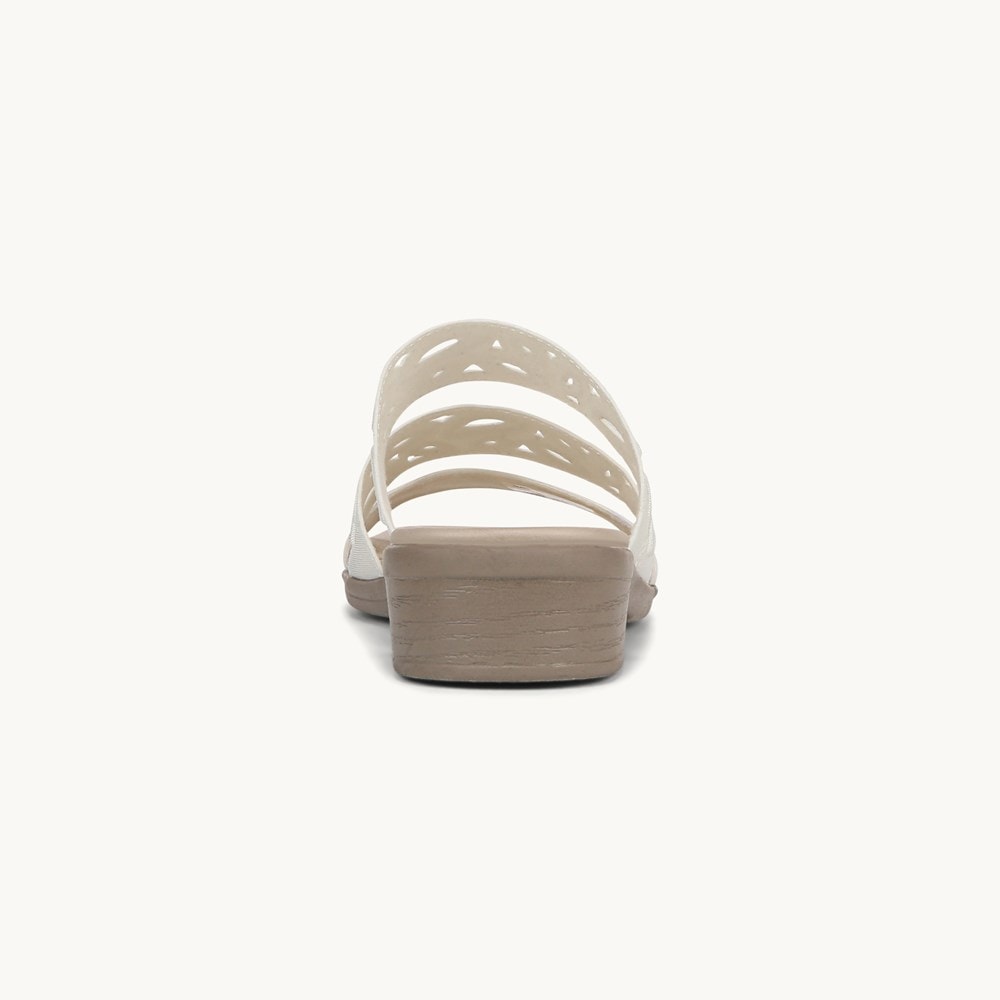 LifeStride Poppy Strappy Sandal - Bright White Shimmer Fabric
