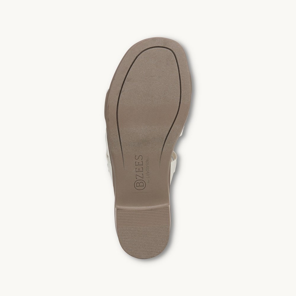LifeStride Poppy Strappy Sandal - Bright White Shimmer Fabric