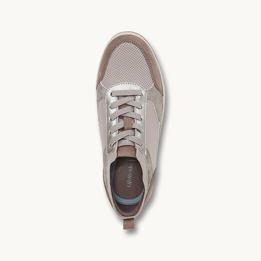 LifeStride Dynamic Slip On Sneaker - Latte Knit Fabric