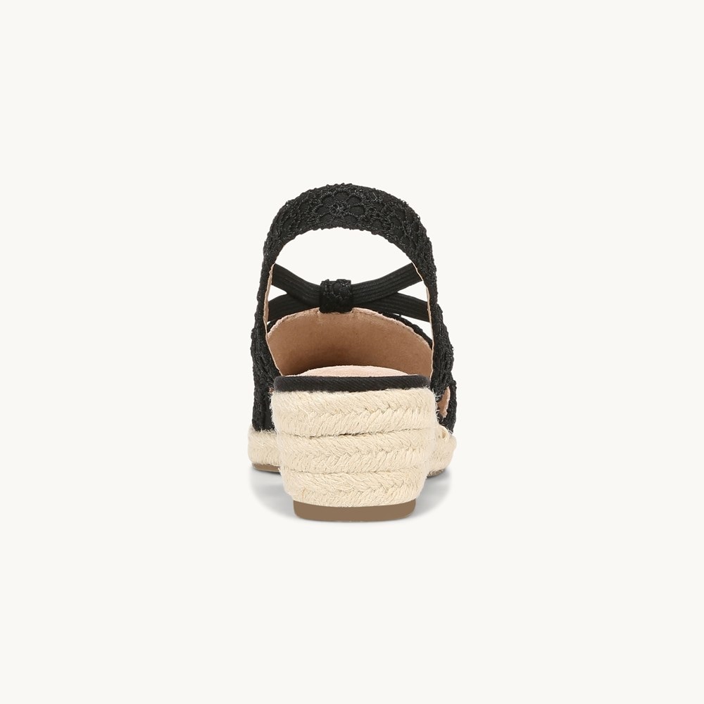 LifeStride Katrina 2 Espradrille Wedge - Black Floral Fabric