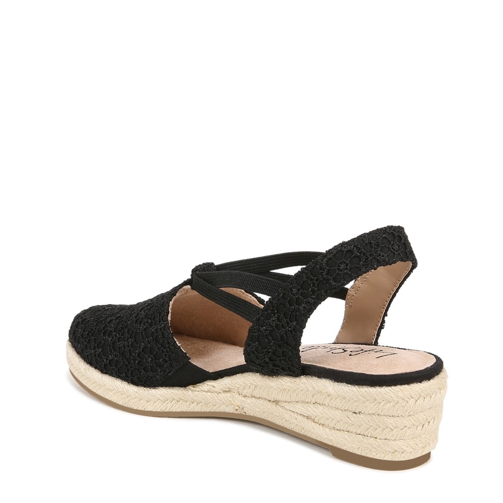 LifeStride Katrina 2 Espradrille Wedge - Black Floral Fabric