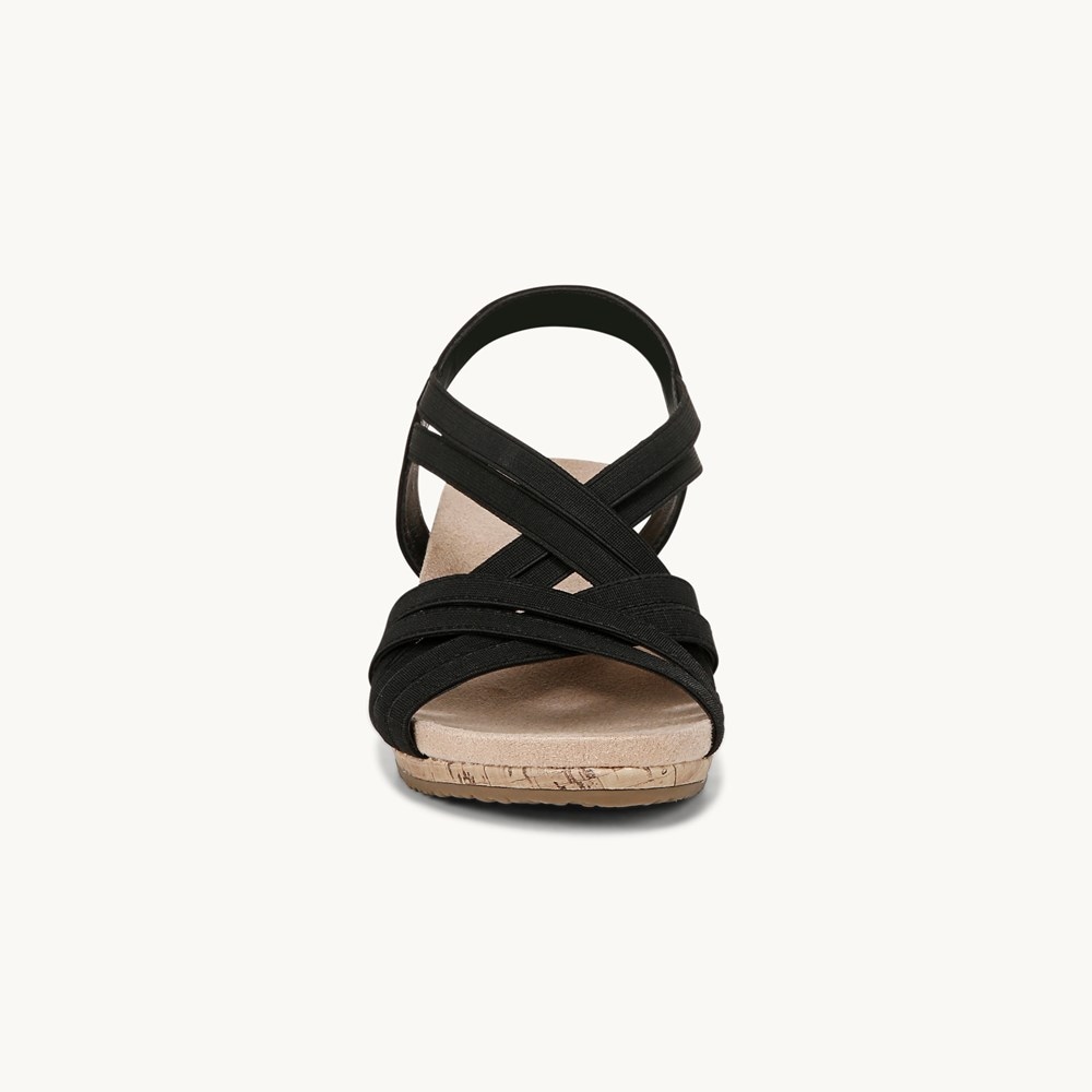 LifeStride Mallory Wedge Sandal - Black Fabric