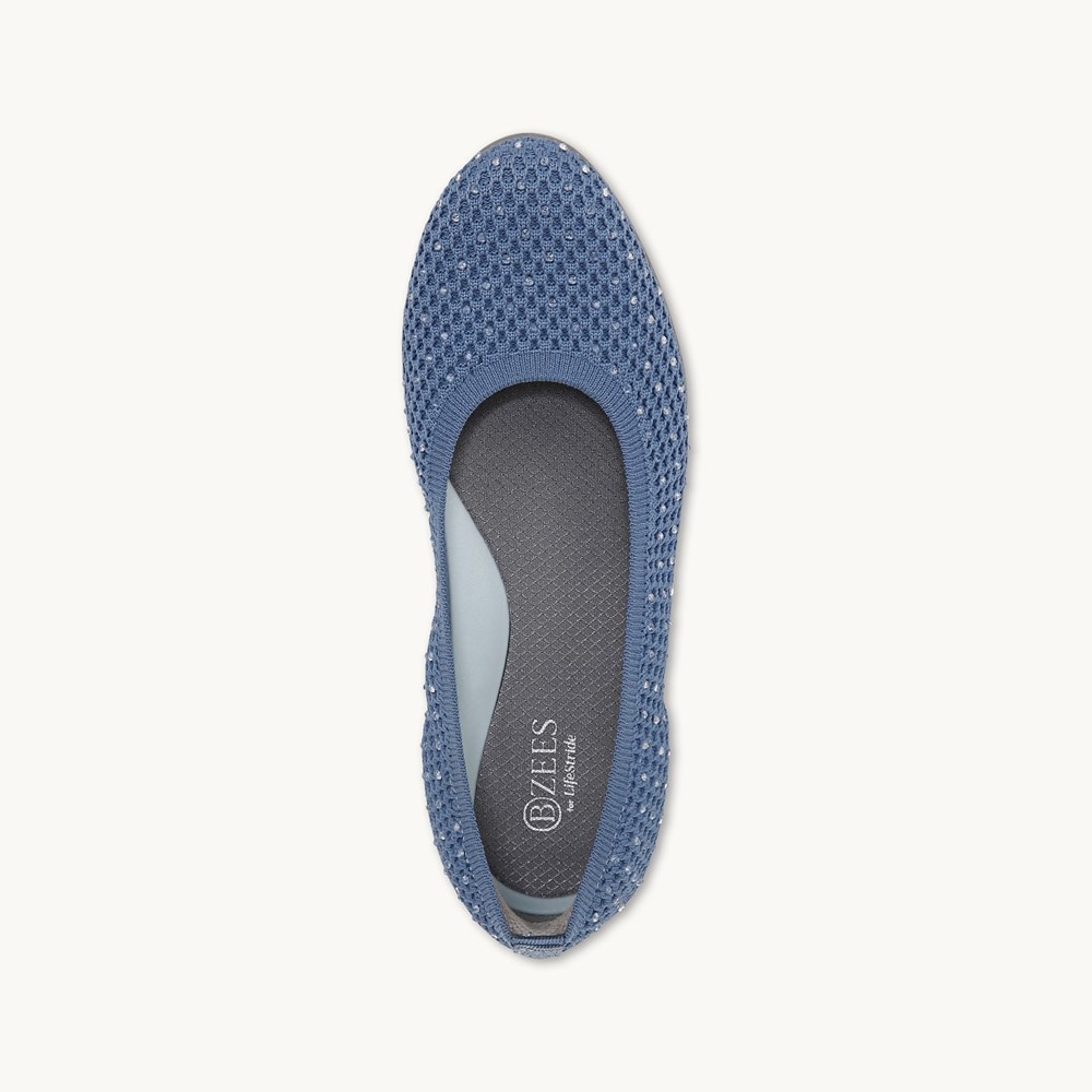 LifeStride Kallie Ballet Flat - Elemental Blue Knit Fabric