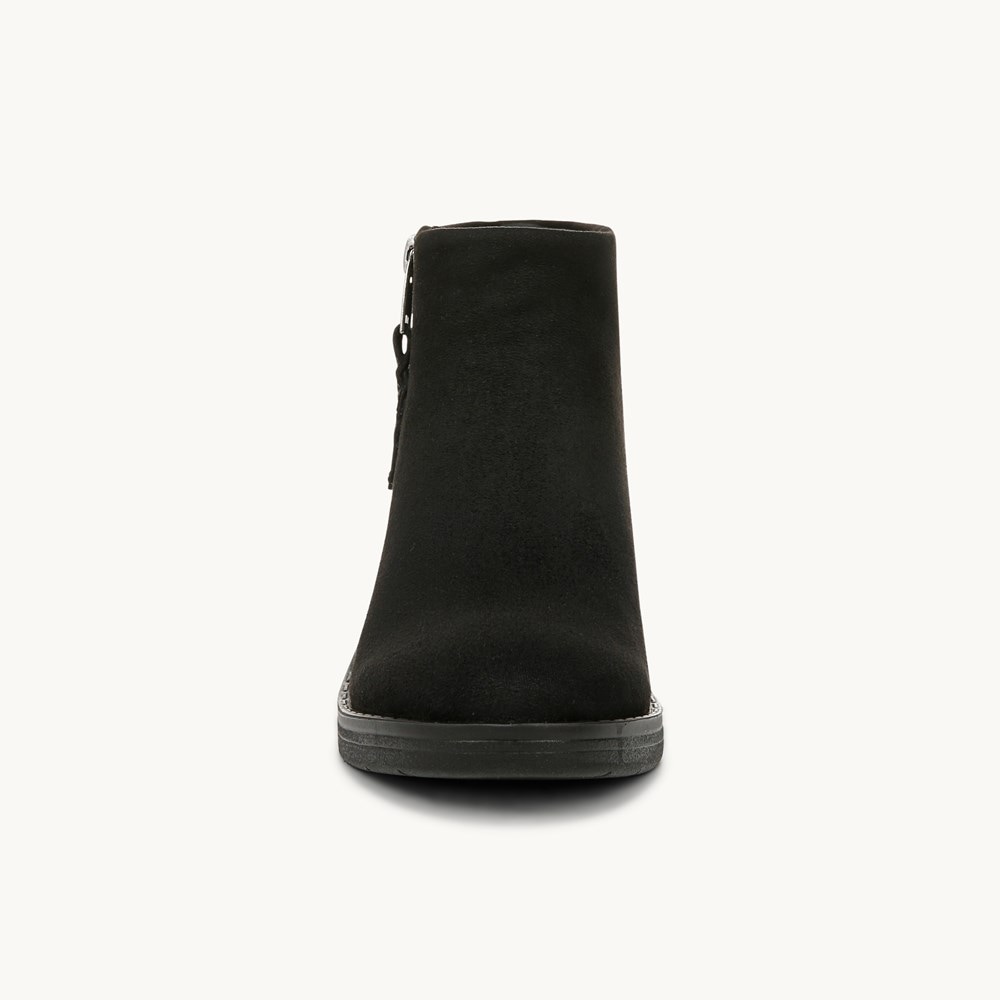 LifeStride Outgoing Ankle Bootie - Black Stretch Microfiber