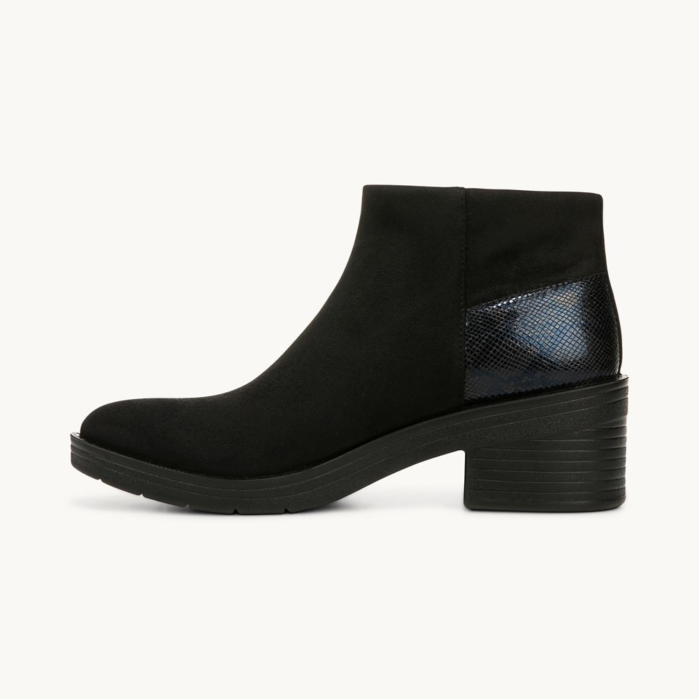 LifeStride Outgoing Ankle Bootie - Black Stretch Microfiber
