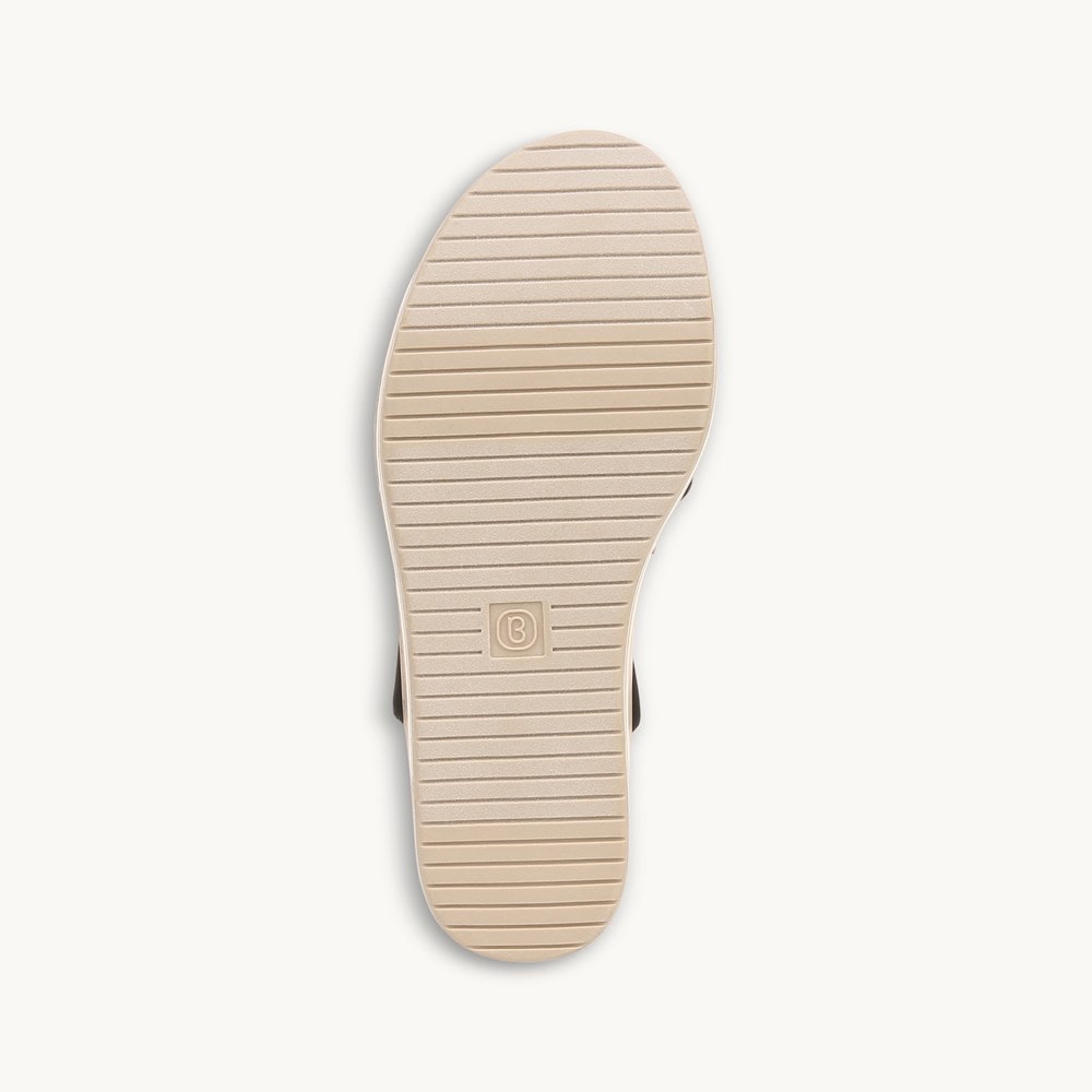 LifeStride Riley Slingback Wedge Sandal - Black Linen Fabric
