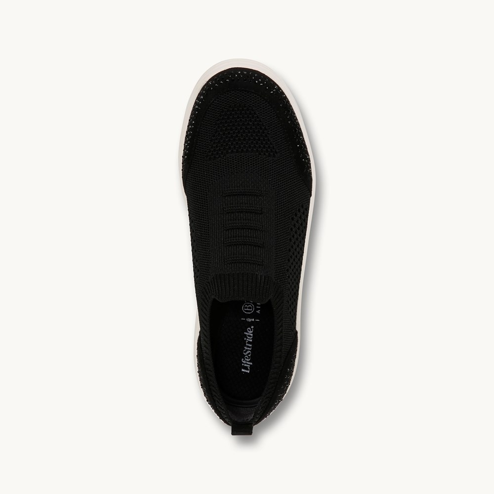 LifeStride Timeless Bright Sneaker - Black Knit Fabric