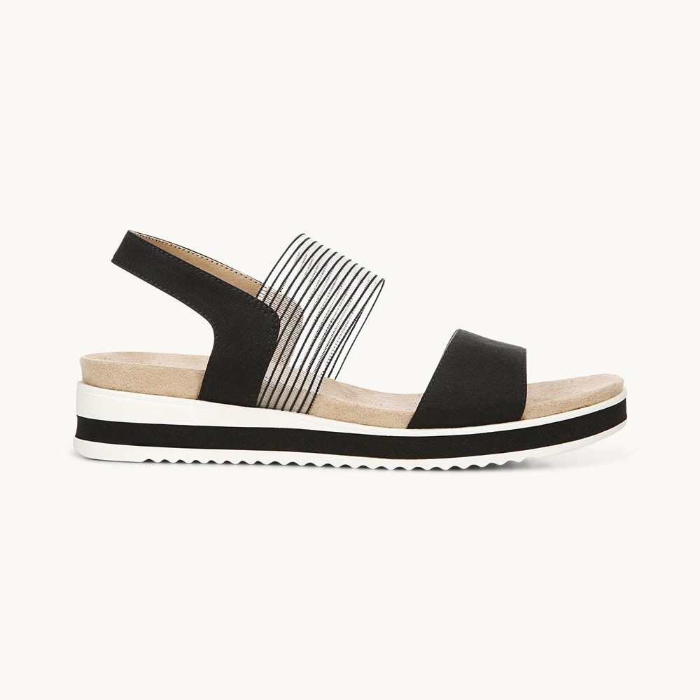 LifeStride Zing Slingback Sandal - Black Fabric