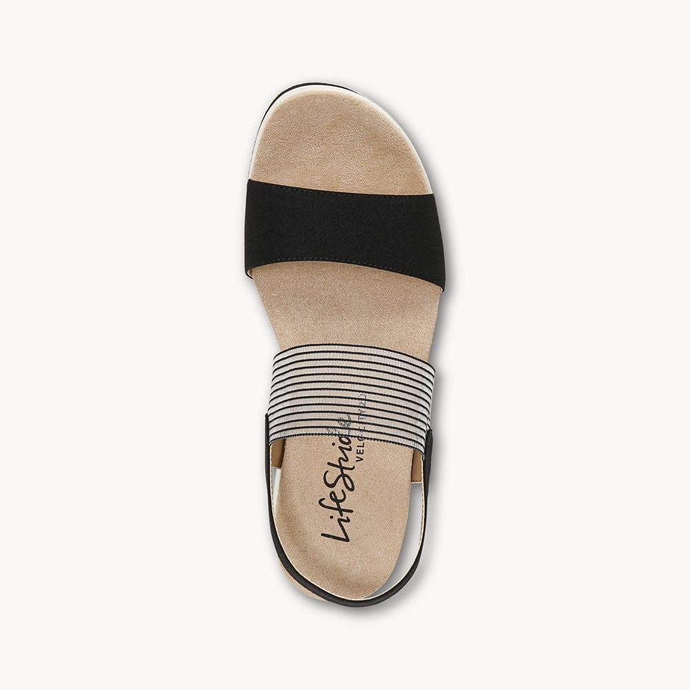 LifeStride Zing Slingback Sandal - Black Fabric