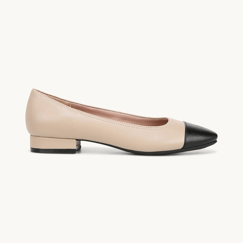 LifeStride Cameo 3 Flat - Black/Taupe Faux Leather