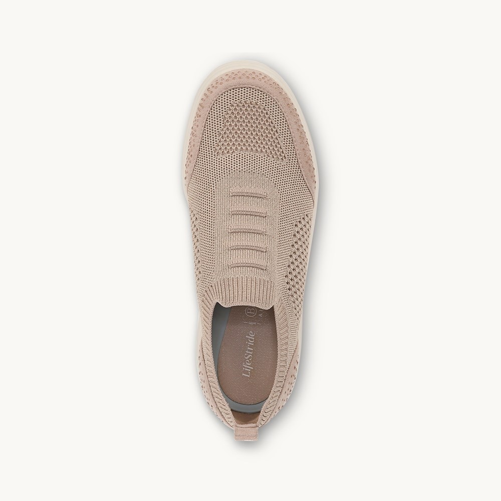 LifeStride Timeless Bright Sneaker - Barely Beige Knit Fabric