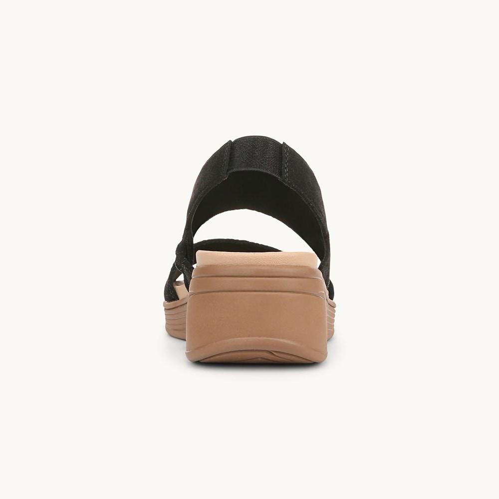 LifeStride Festive Slingback Wedge Sandal - Black Stretch Fabric