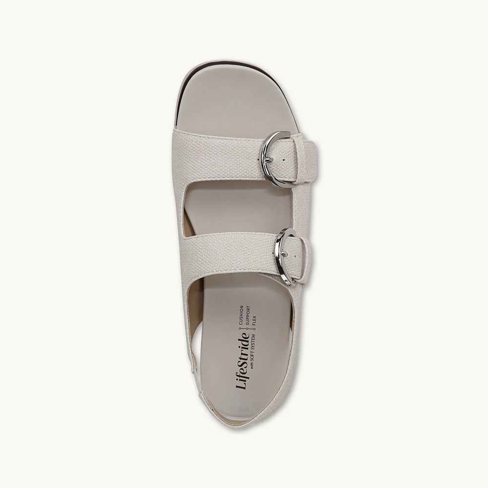 LifeStride Goodie Slingback Sandal - Bone Faux Leather