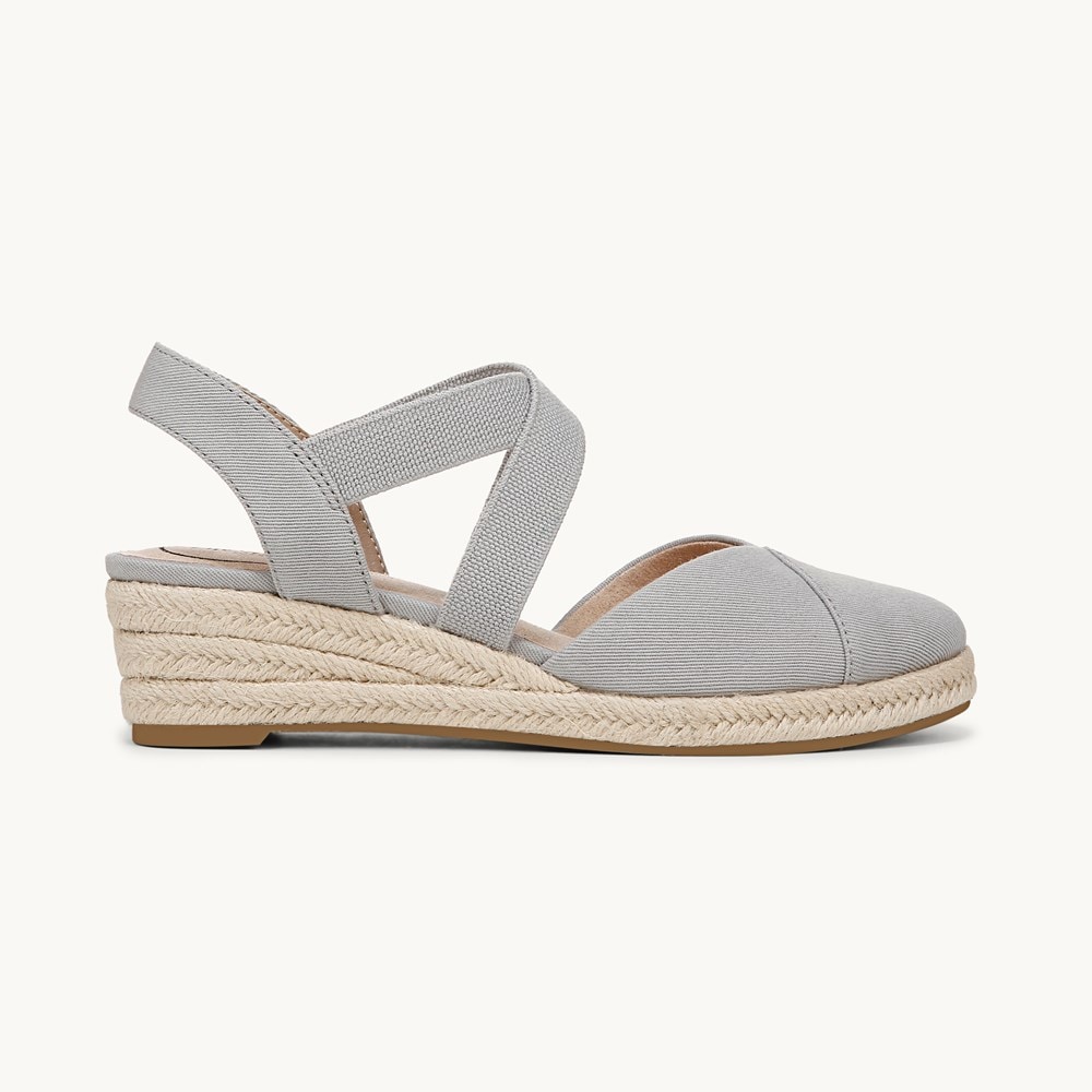 LifeStride Kimball Espadrille Wedge - Cloudy Grey Fabric