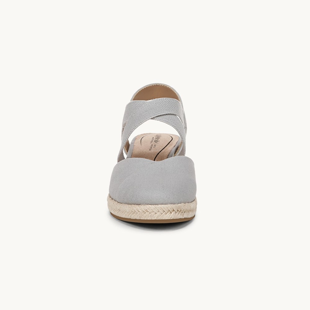 LifeStride Kimball Espadrille Wedge - Cloudy Grey Fabric