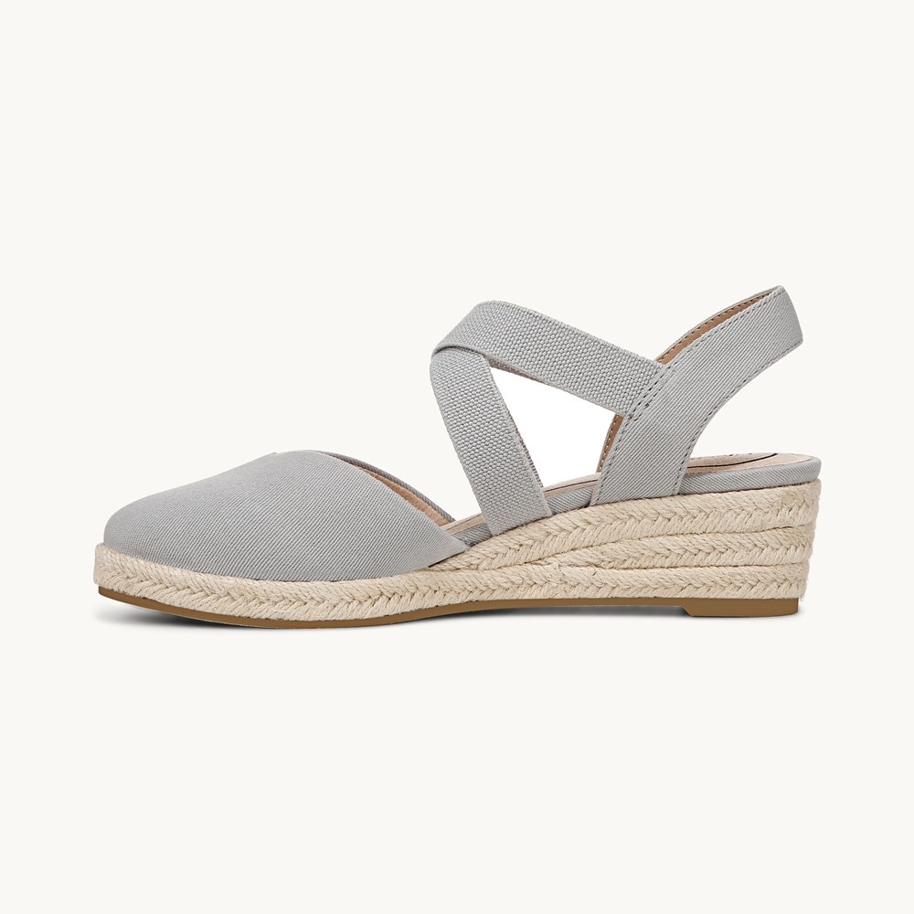 LifeStride Kimball Espadrille Wedge - Cloudy Grey Fabric