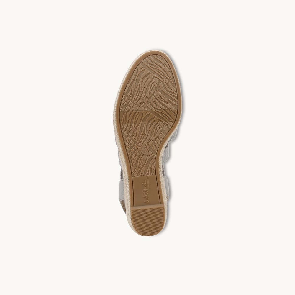 LifeStride Kimball Espadrille Wedge - Cloudy Grey Fabric